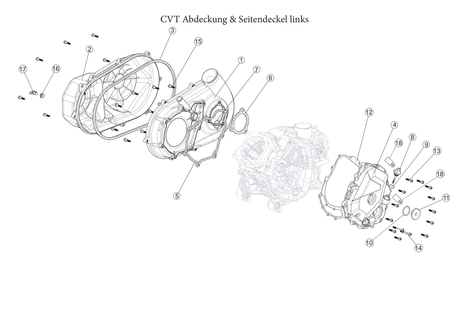 CVT Abdeckung & Seitendeckel links