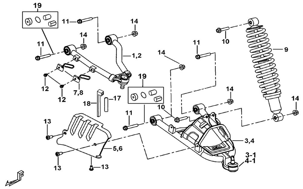 Radaufhängung vorne (REAR DIFF. W/ LOCK OR W/ABS) Radaufhängung vorne (REAR DIFF. W/ LOCK OR W/ABS)