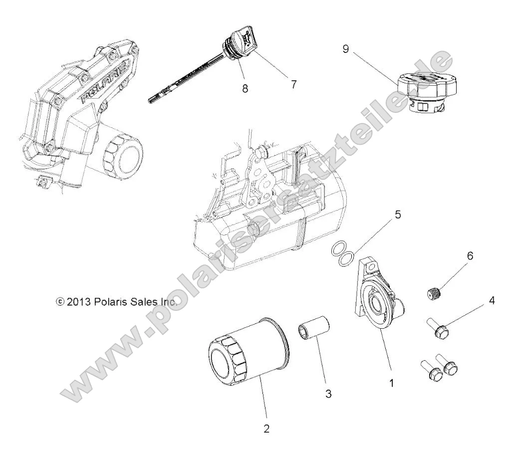 Engine, Oil Filter and Dipstick