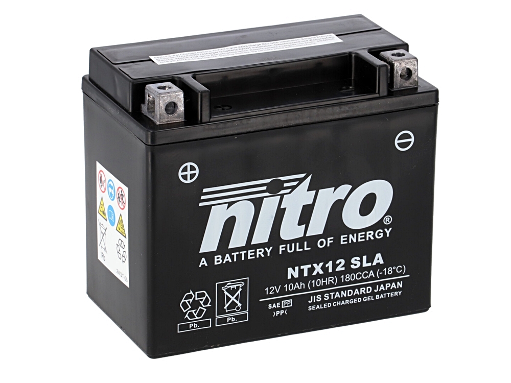 Nitro NTX12 SLA GEL AGM Batterie 12V 10AH - Einbaufertig (YTX12-BS FTX12-BS) Nitro NTX12 SLA GEL AGM Batterie 12V 10AH - Einbaufertig ( YTX12-BS FTX12-BS)