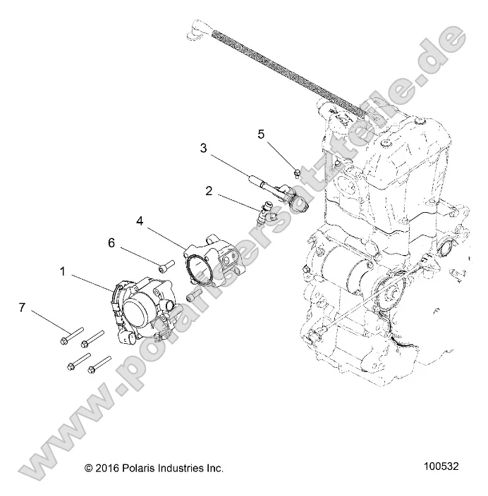Engine, Throttle Body and Fuel Rail