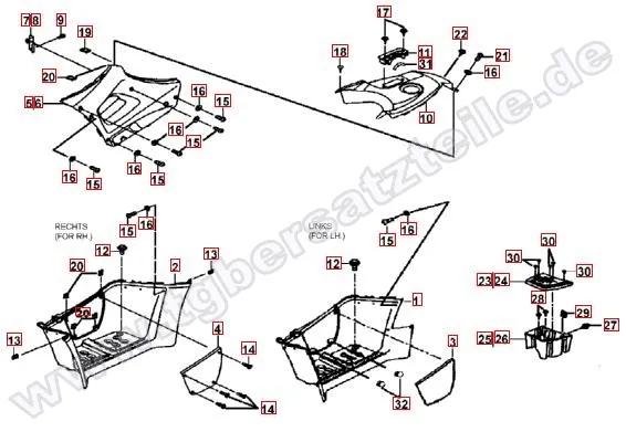 Fussstützen und Tankabdeckung Fussstützen und Tankabdeckung