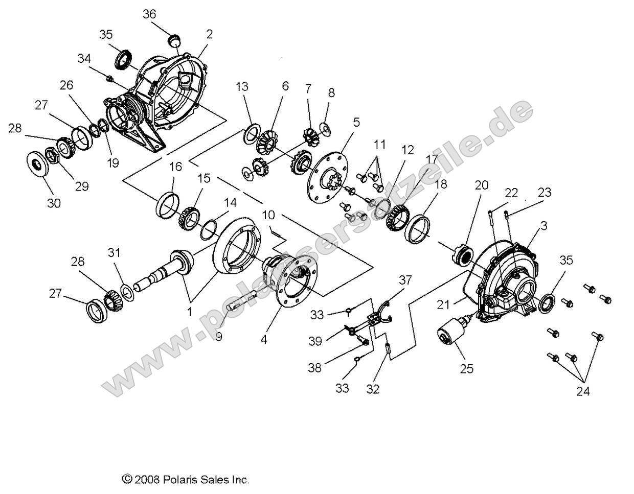 Drive Train, Rear Gearcase Drive Train, Rear Gearcase
