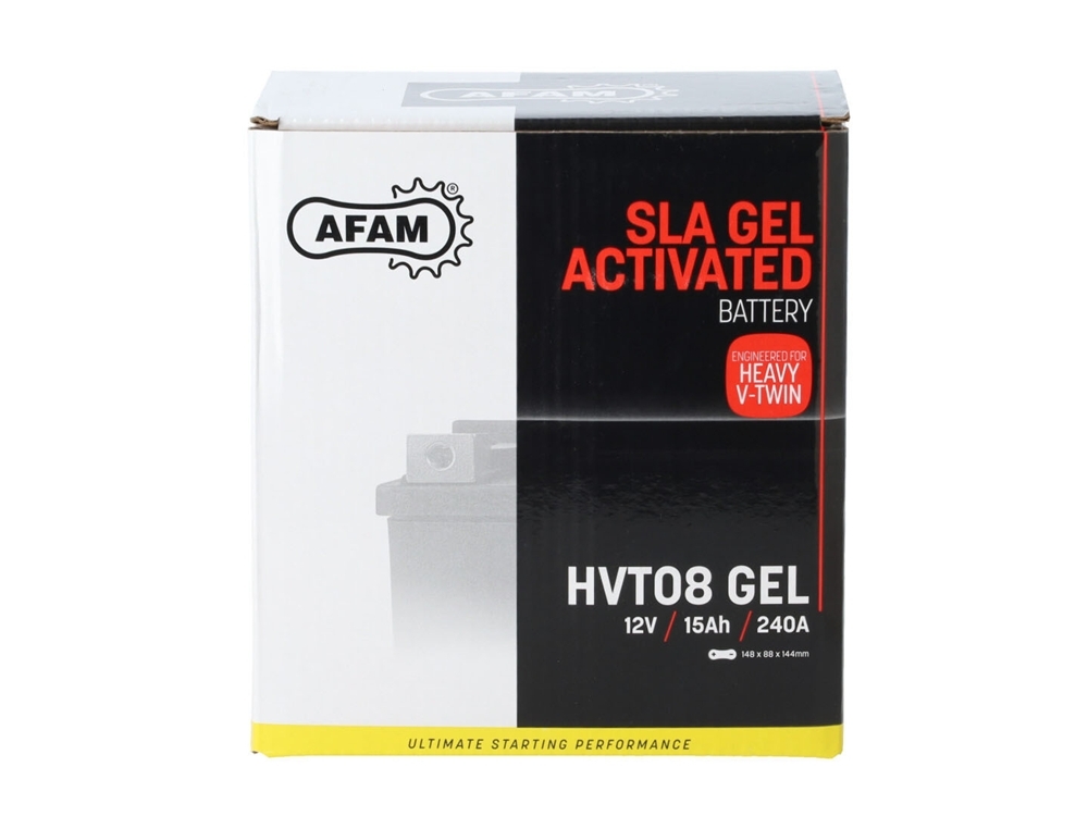 AFAM HVT 08 GEL SLA Batterie 12V 15AH 240A - Einbaufertig (65948 YTX14-BS CTX14-BS HVT08)
