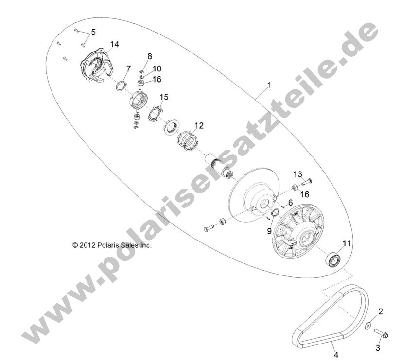 DRIVE TRAIN, SECONDARY CLUTCH DRIVE TRAIN, SECONDARY CLUTCH