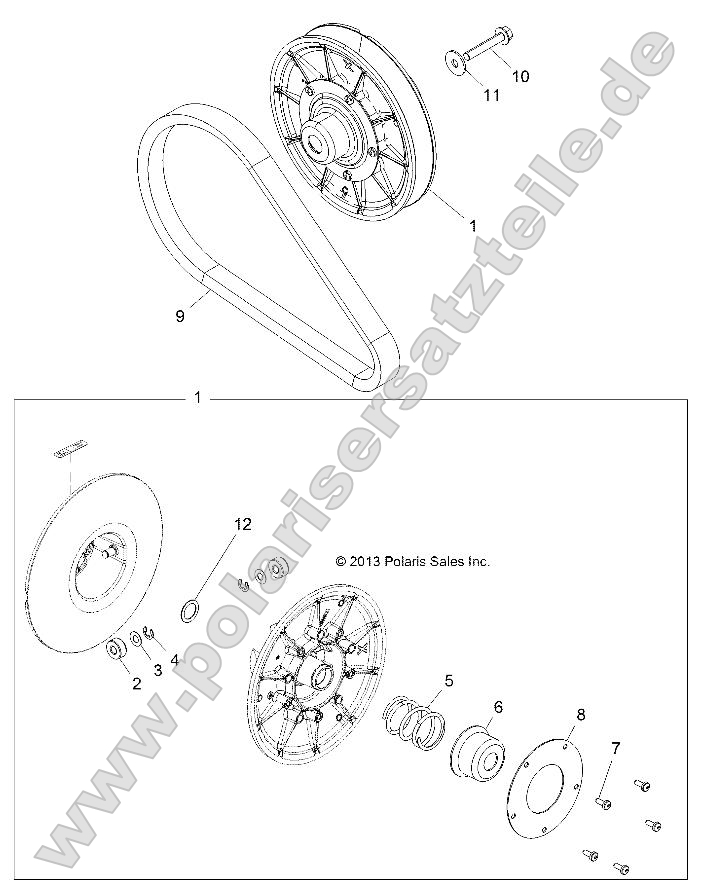 Drive Train, Secondary Clutch Drive Train, Secondary Clutch