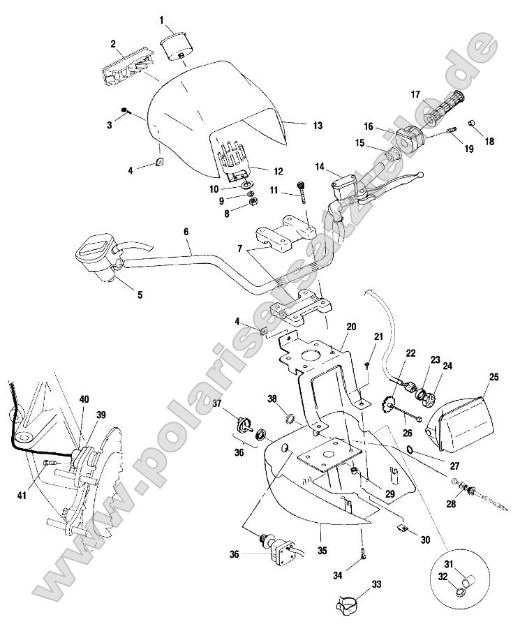 Handlebar and Headlight Pod Handlebar and Headlight Pod
