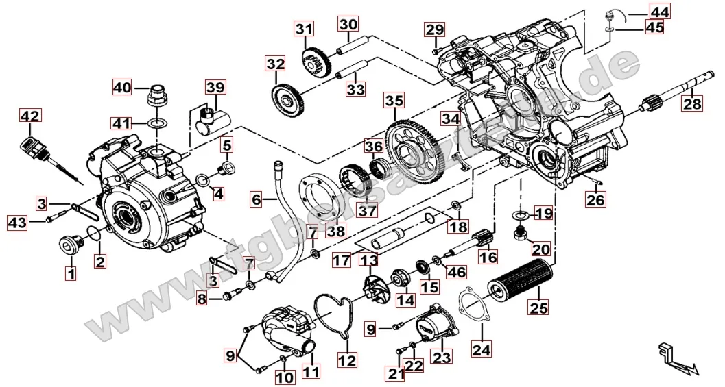 Motorgehäuse rechts Motorgehäuse rechts