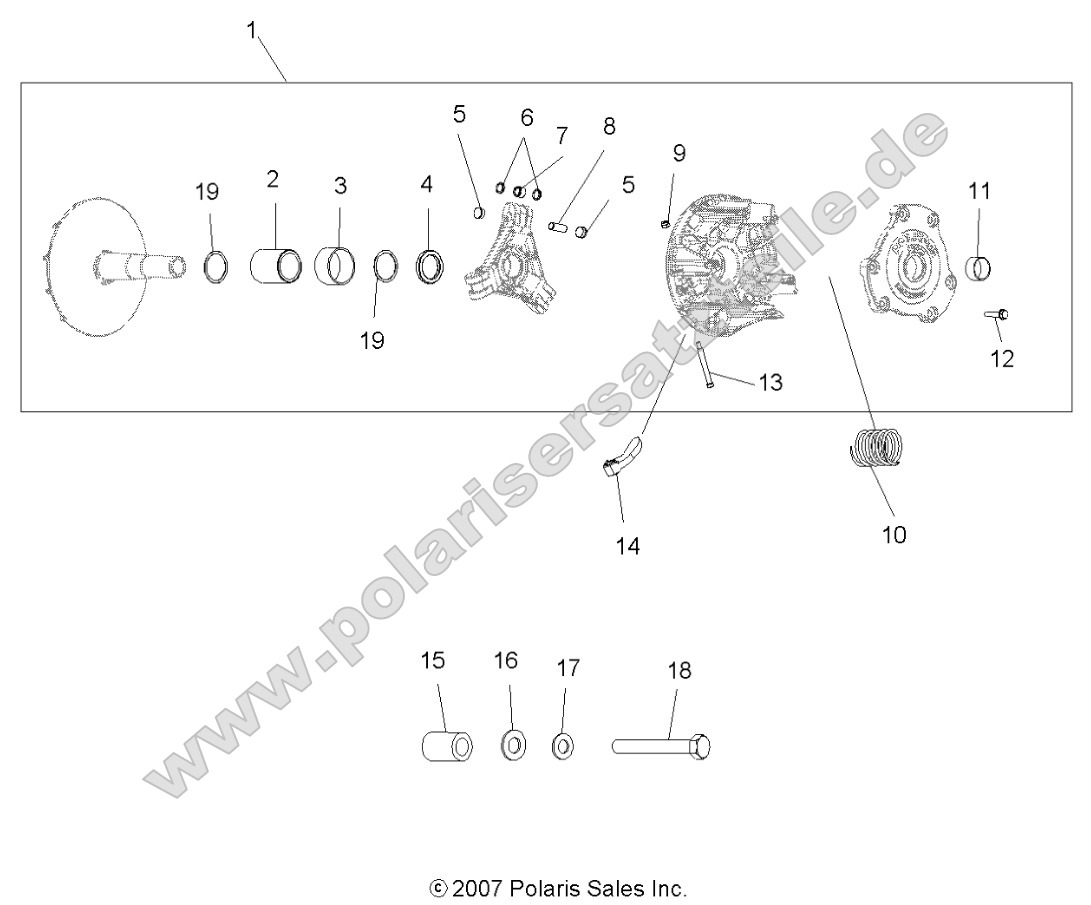 Drive Train, Primary Clutch (49ATVCLUTCH08SPX25) Drive Train, Primary Clutch (49ATVCLUTCH08SPX25)
