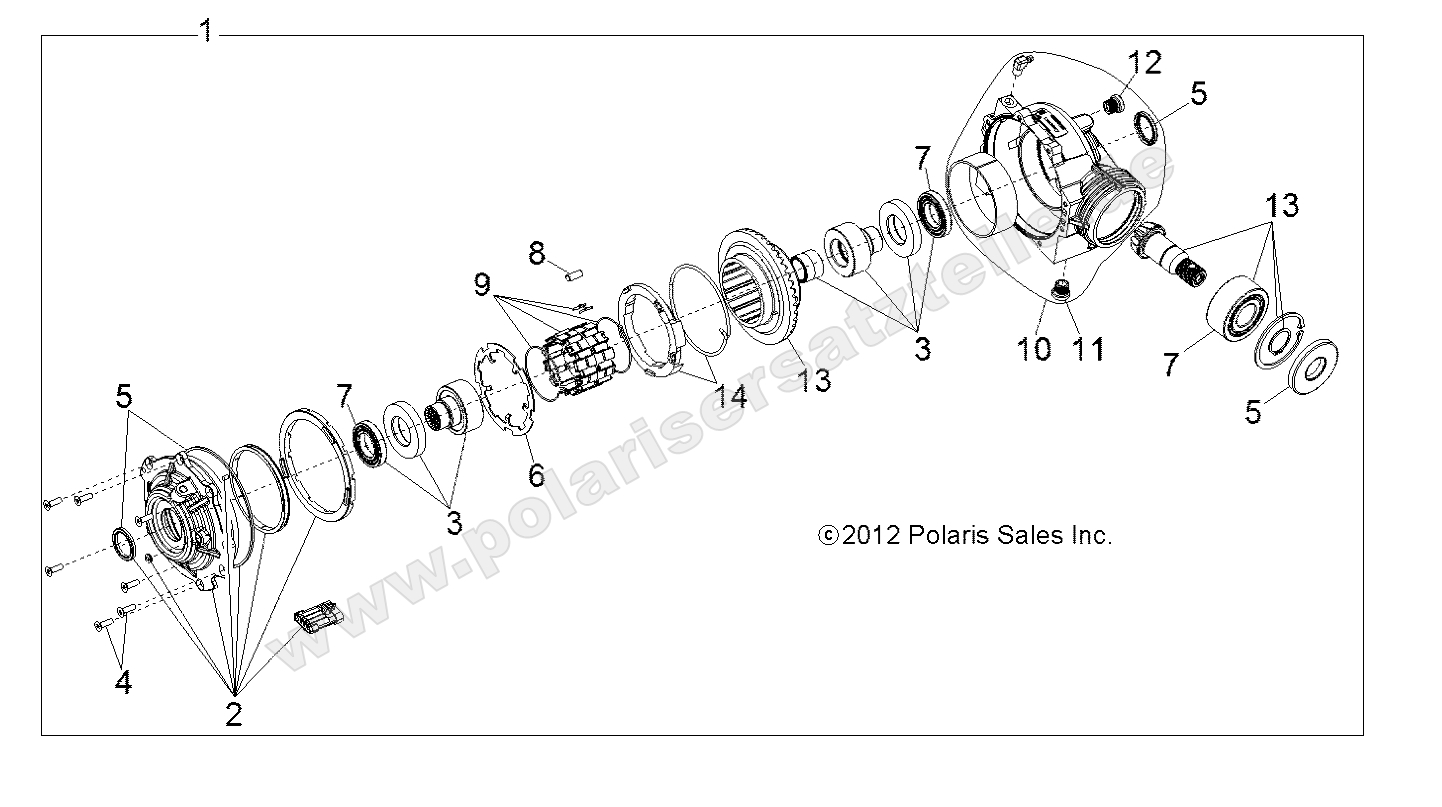 DRIVE TRAIN, FRONT GEARCASE INTERNALS DRIVE TRAIN, FRONT GEARCASE INTERNALS