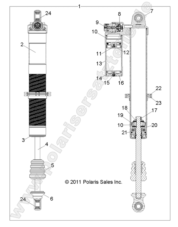 SUSPENSION, FRONT SHOCK (7043795) SUSPENSION, FRONT SHOCK (7043795)