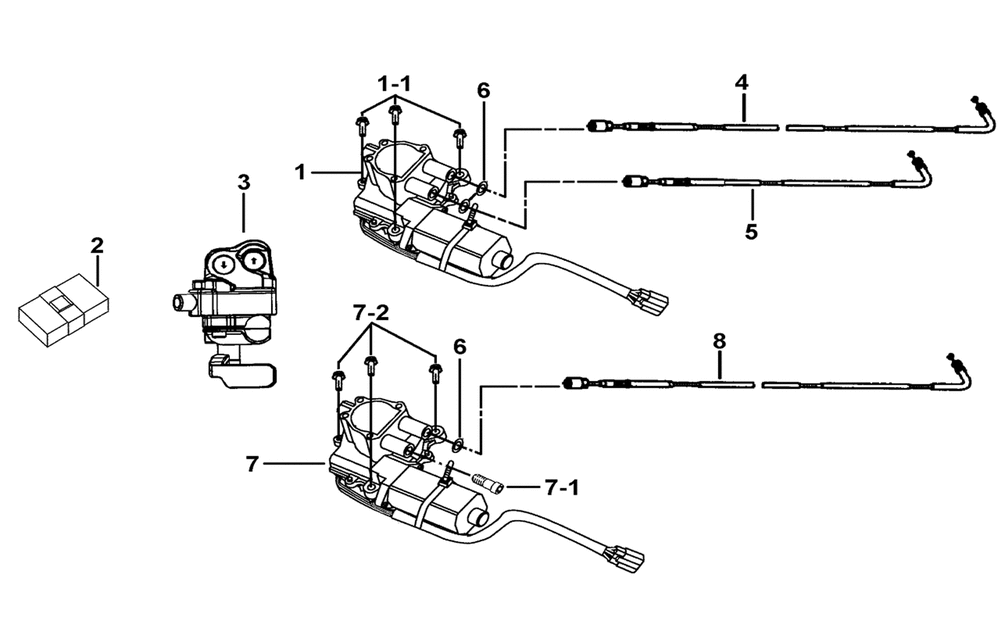 Stellmotor, Schalter & Kontrolleinheit Getriebe vo. Stellmotor, Schalter & Kontrolleinheit Getriebe vo.