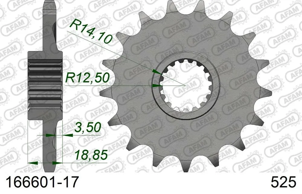 166601-17 AFAM Kettensatz Stahl 525 XSR2-G 17x44 - BMW F 900 GS 2024 - KIT109161