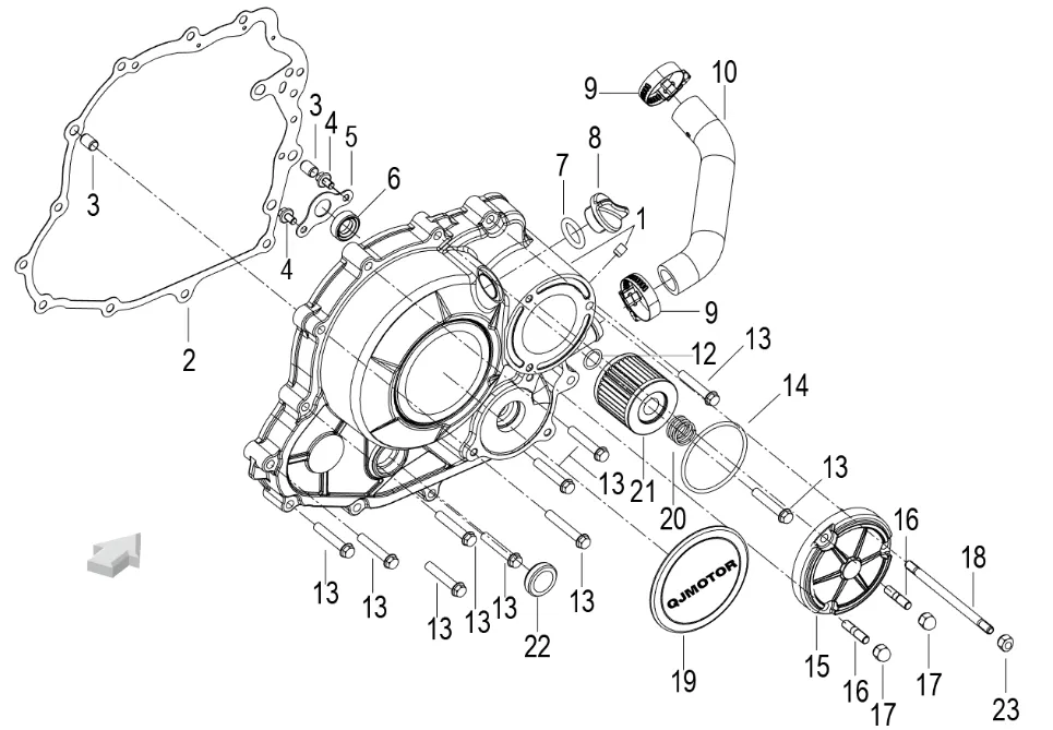 Kurbelgehäusedeckel rechts Kurbelgehäusedeckel rechts