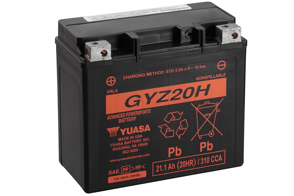 Yuasa GYZ20H AGM Batterie 12V 20AH 320A WC - Einbaufertig (HVT 05 YTX20H 65911 YB16B)