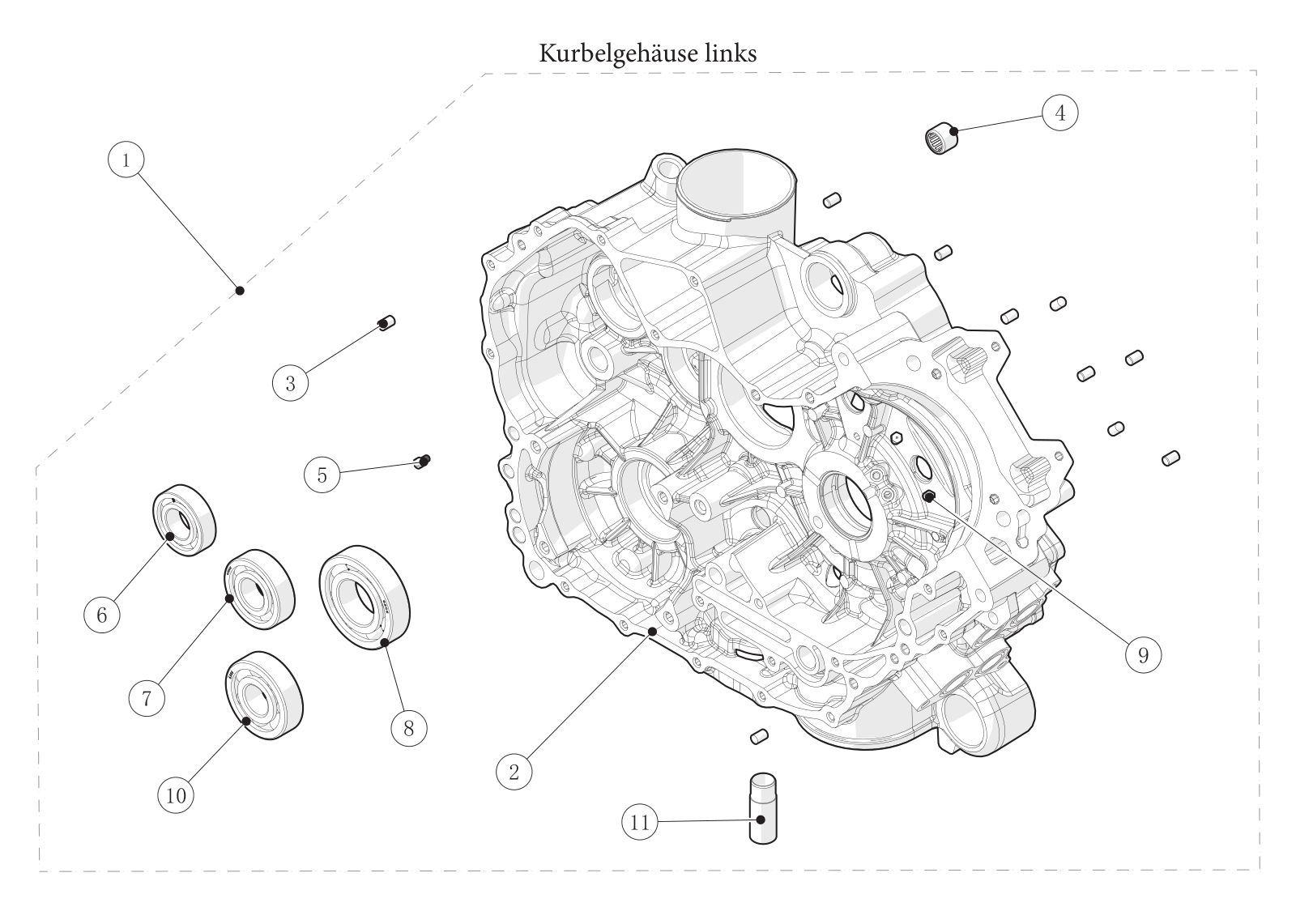 Kurbelgehäuse links