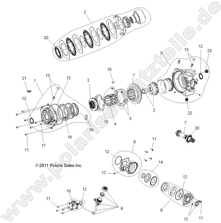 DRIVE TRAIN, FRONT GEARCASE INTERNALS DRIVE TRAIN, FRONT GEARCASE INTERNALS