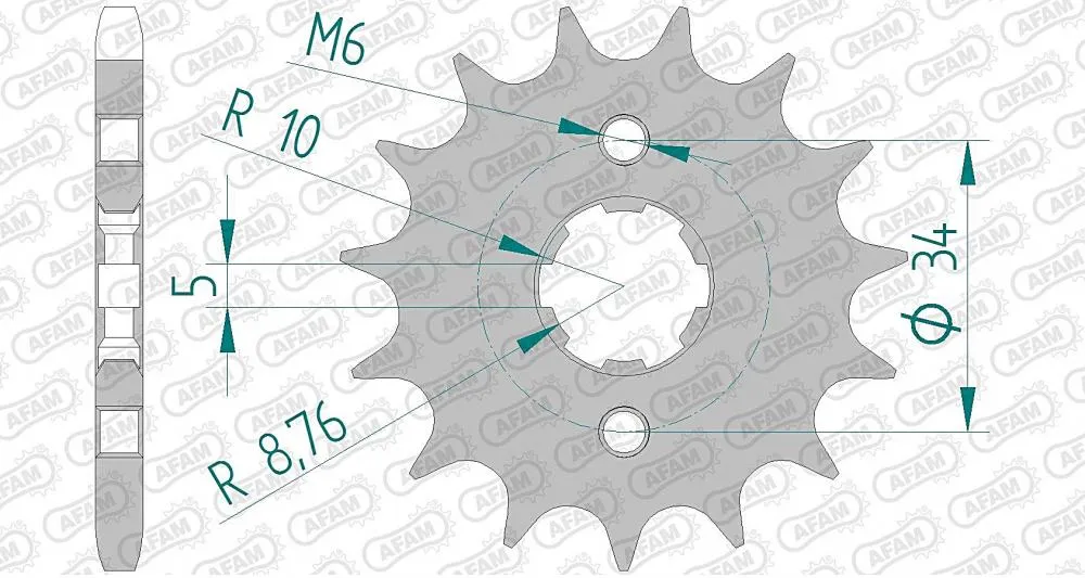 Afam_Ritzel_Vorne_26200 AFAM Kettensatz Stahl 428 XMR-G 17x51 - Honda XLR 125 R 1997-01