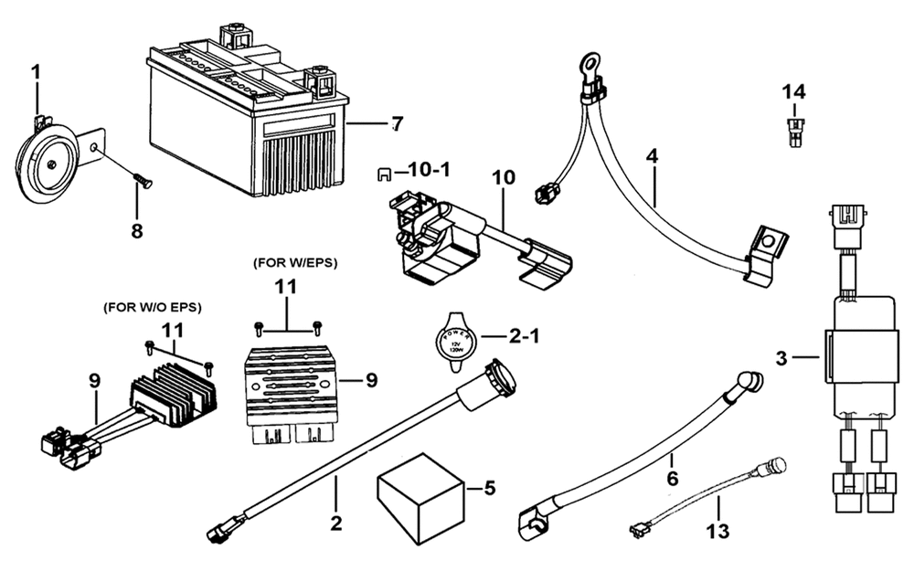 Batterie, Regler & Elektrische Bauteile