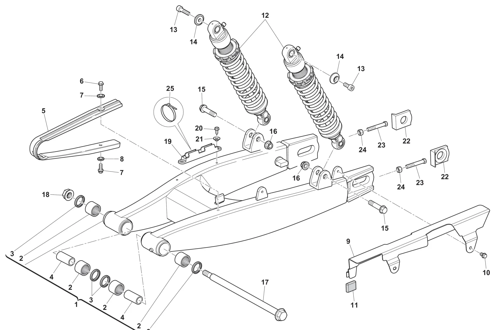 Hinterradschwinge / Stoßdämpfer Hinterradschwinge / Stoßdämpfer