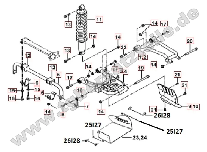 Federbein hinten