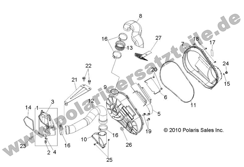 drive train clutch cover and ducting