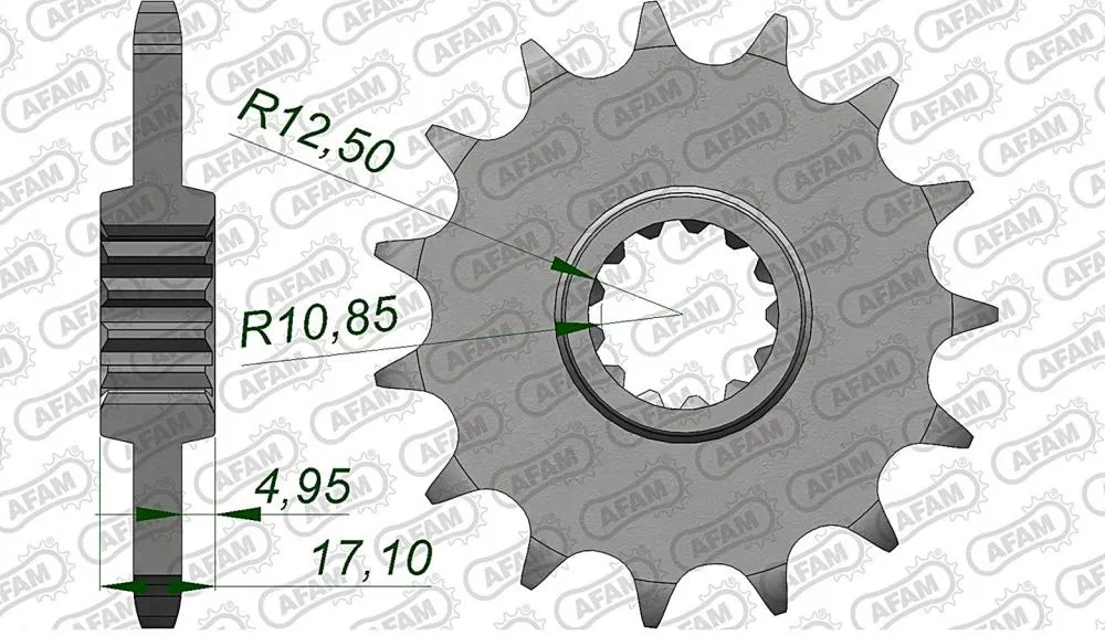 afam_ritzel_vorne_20405 AFAM Kettensatz Stahl 525 XRR 15x40 - Honda CB 500 1994-03