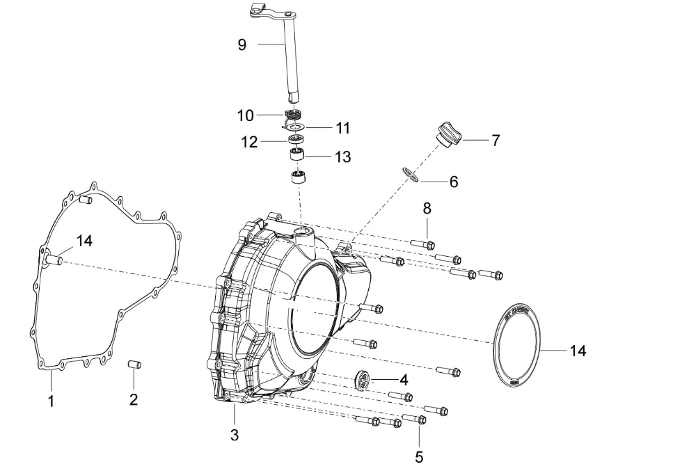 Kurbelgehäuseabdeckung - rechts