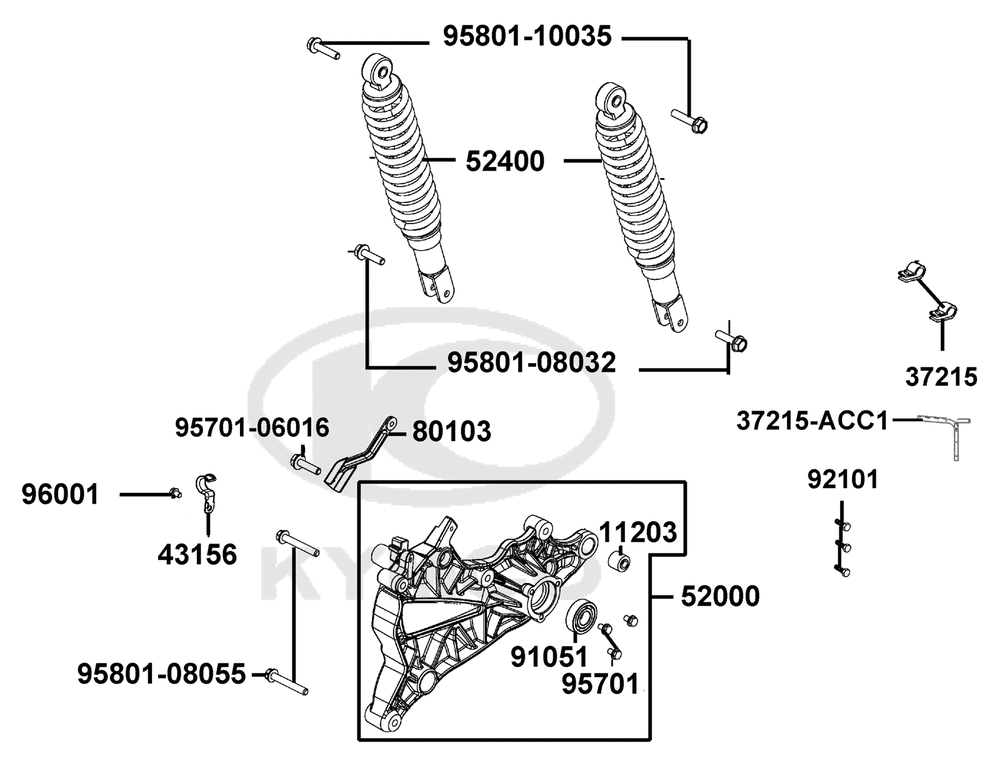 Federbein & Schwingarm hinten Federbein & Schwingarm hinten