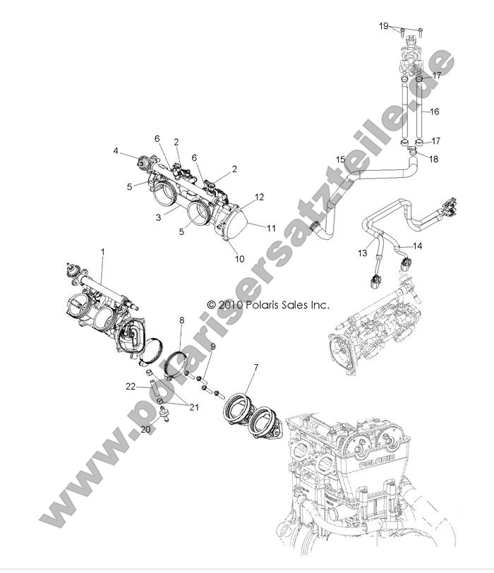 engine throttle body and injector