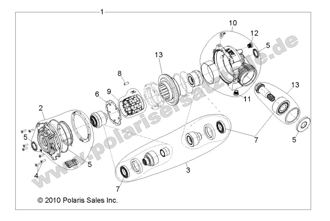 DRIVE TRAIN, FRONT GEARCASE INTERNALS DRIVE TRAIN, FRONT GEARCASE INTERNALS