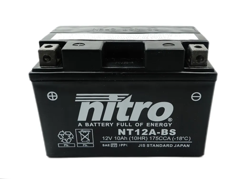 Nitro NT12A-BS AGM Batterie 12V 10AH - Einbaufertig (YT12A-BS YT12A-4 GT12A-BS) Nitro NT12A-BS AGM Batterie 12V 10AH - Einbaufertig (YT12A-BS YT12A-4 GT12A-BS)