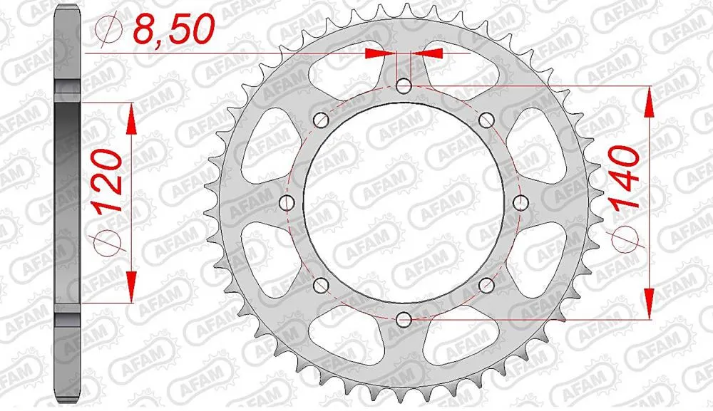 afam_kettenrad_hinten_16600 AFAM Kettensatz Stahl 520 XSR-G 15x42 - Kawasaki KLR 650 1995-04
