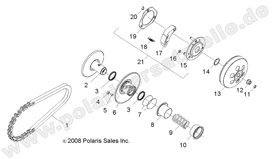 DRIVE TRAIN, CLUTCH, SECONDARY DRIVE TRAIN, CLUTCH, SECONDARY