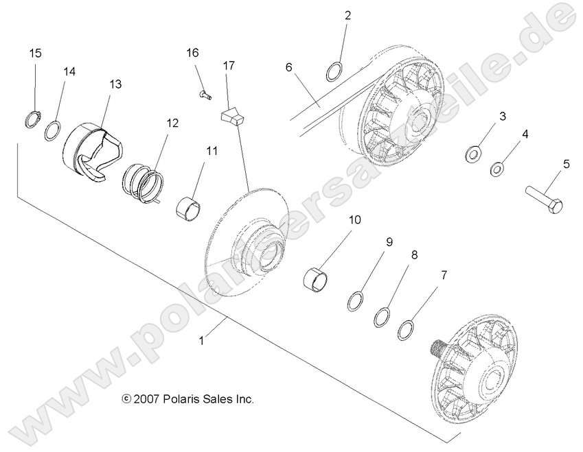 DRIVE TRAIN, SECONDARY CLUTCH DRIVE TRAIN, SECONDARY CLUTCH