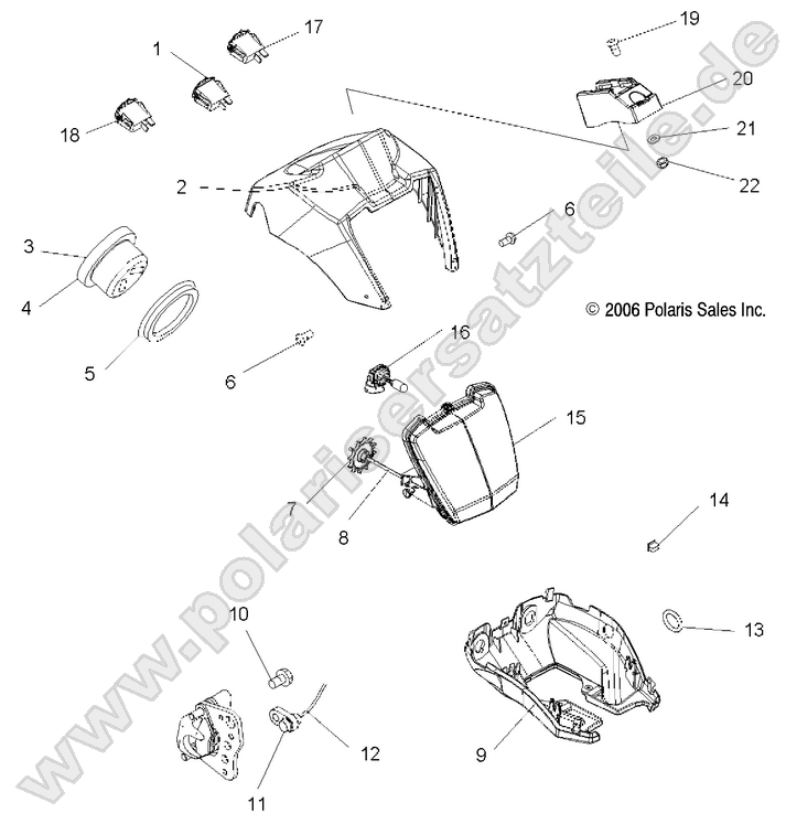 HEADLIGHT POD and SPEEDOMETER