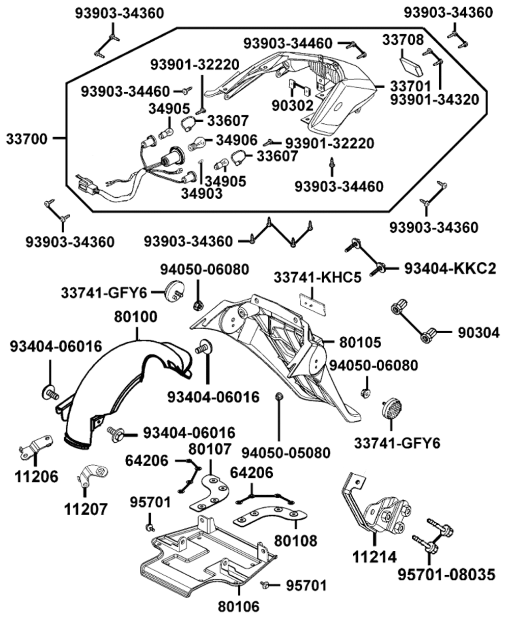 Rücklicht & hintere Radabdeckung Rücklicht & hintere Radabdeckung