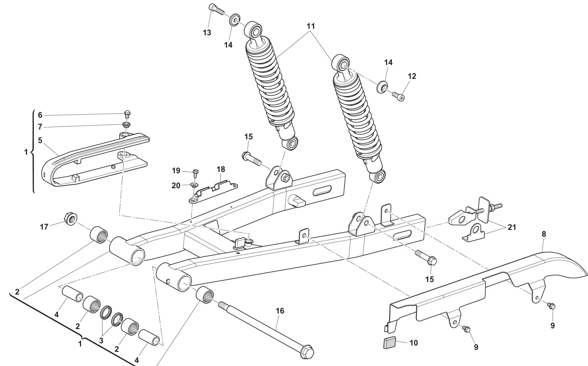 Hinterradschwinge / Stoßdämpfer