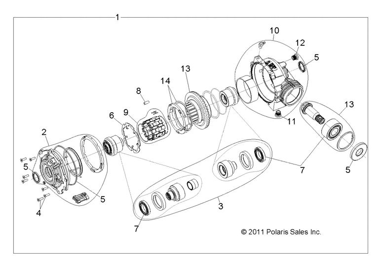 DRIVE TRAIN, FRONT GEARCASE INTERNALS 1332842