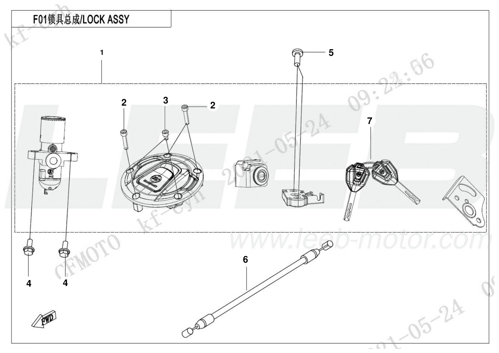 F01-A LOCK KIT(MECHANICAL LOCK)