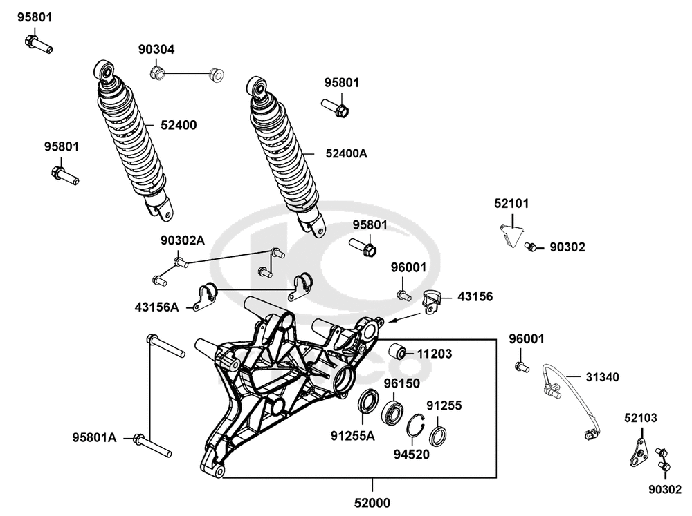 Stoßdämpfer hinten & Schwingarm