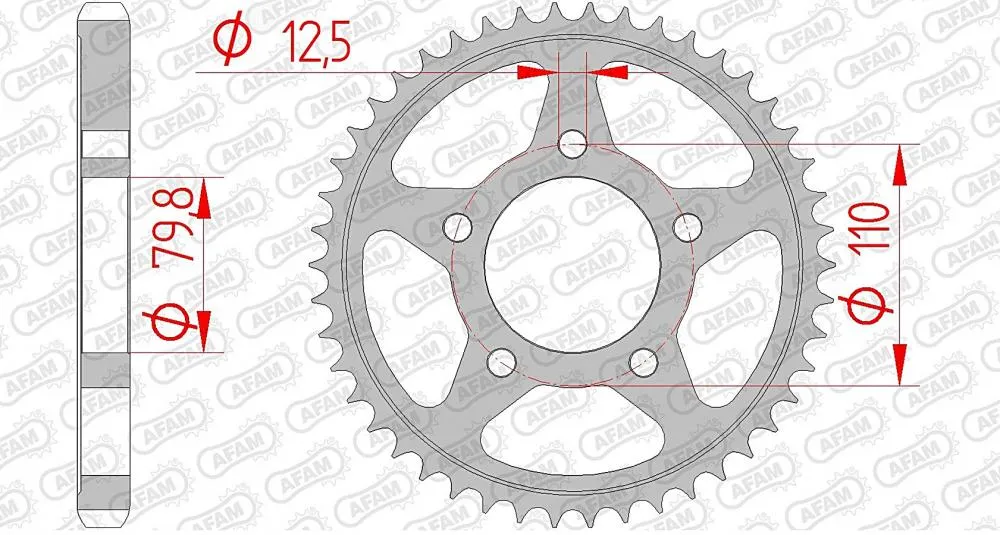 AFAM Kettensatz Stahl 530 XRR2 17x43 - Triumph 900 Thunderbird Sport 1998-04