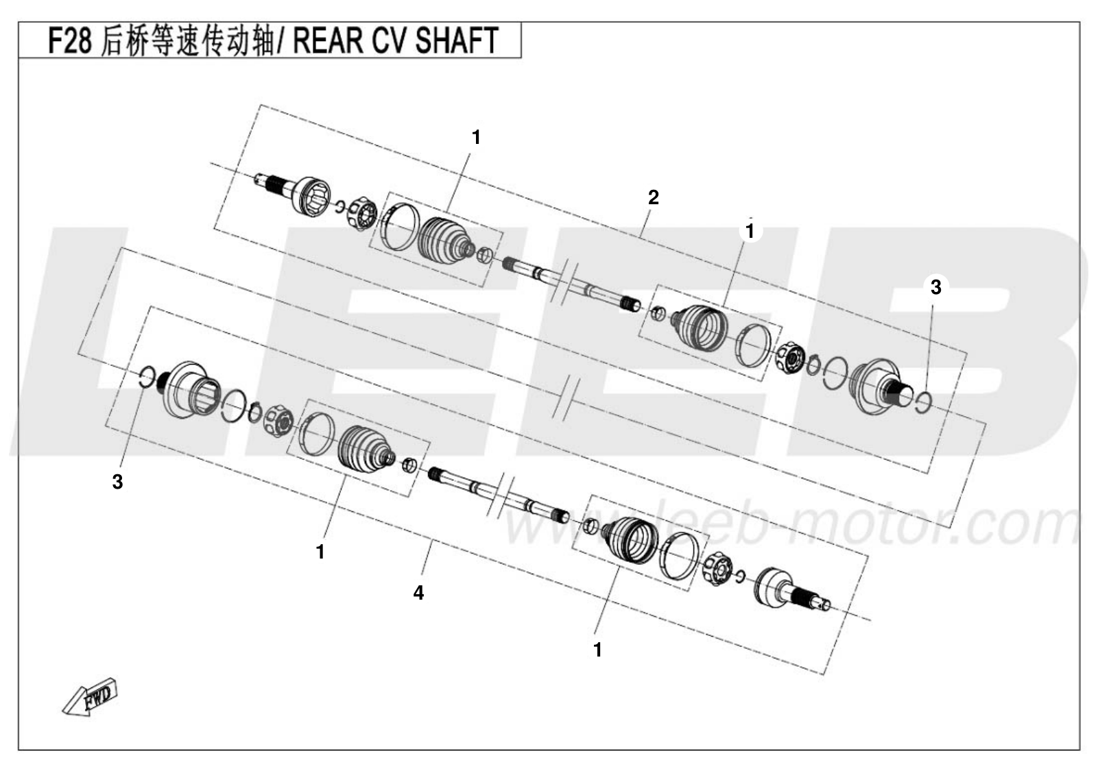 F28-B REAR CV SHAFT(ABS)