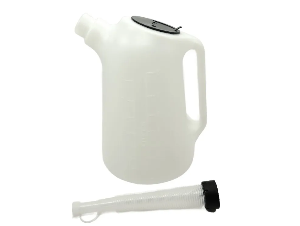 TMP Messbecher 5 Liter mit Flex Auslaufrohr + Deckel - Benzin / Ölfest