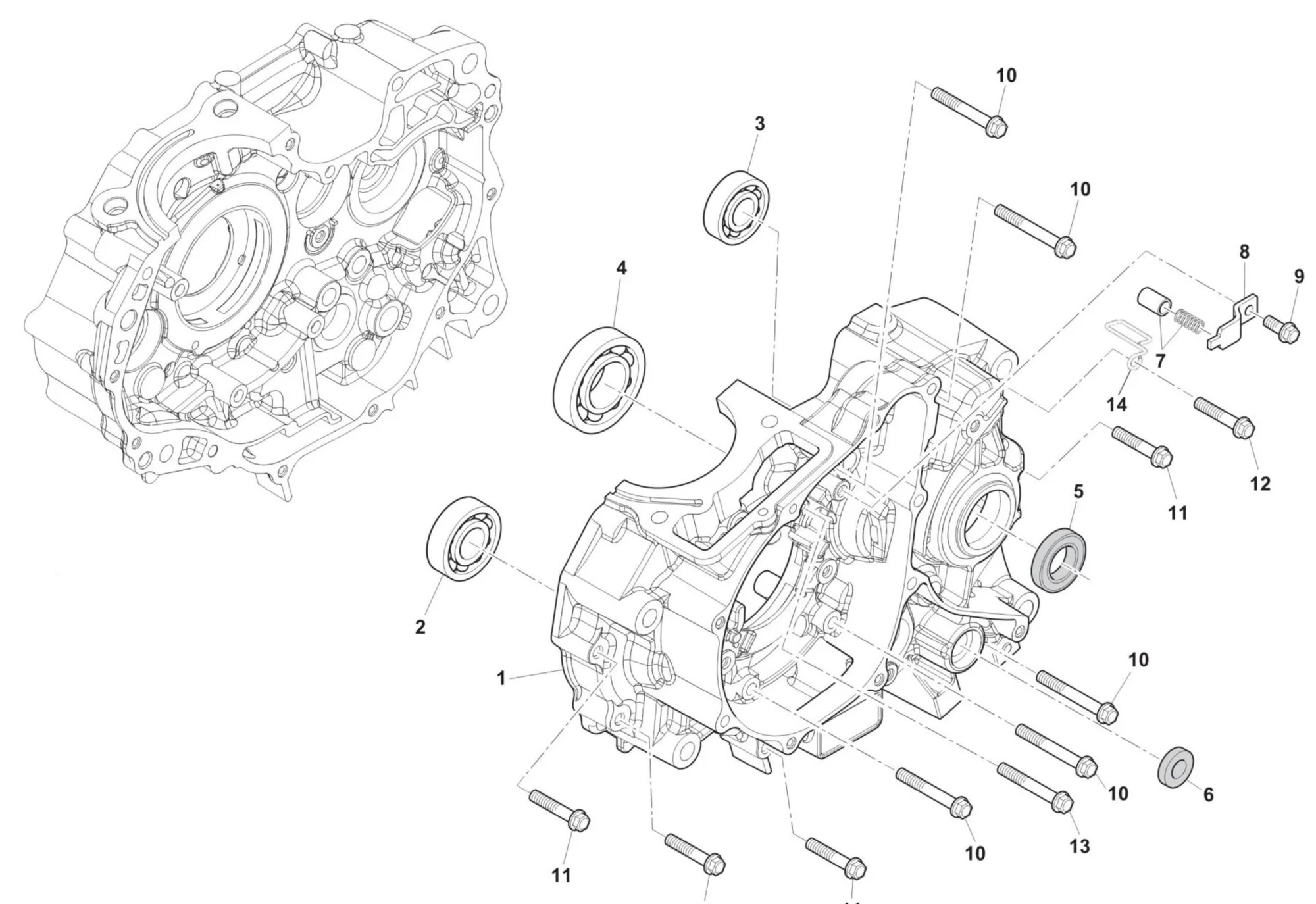 Motorgehäuse links Motorgehäuse links