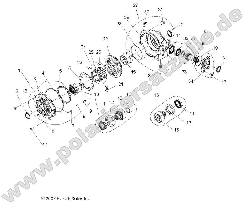 drive train front gearcase internal components drive train front gearcase internal components