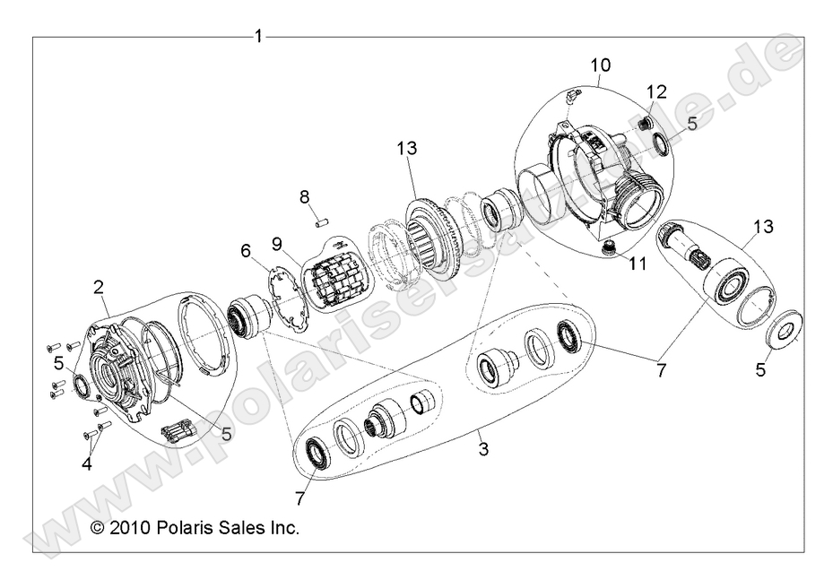 DRIVE TRAIN, FRONT GEARCASE INTERNALS 1332842 DRIVE TRAIN, FRONT GEARCASE INTERNALS 1332842