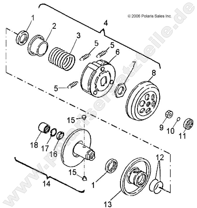 DRIVE TRAIN, SECONDARY CLUTCH DRIVE TRAIN, SECONDARY CLUTCH