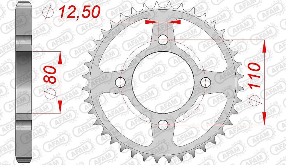 afam_kettenrad_hinten_10603 AFAM Kettensatz Stahl 530 XRR2 18x48 - Honda CB 750 K 1969-77