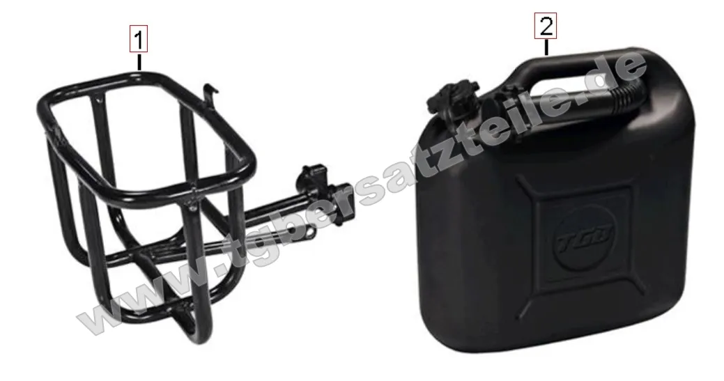 Benzinkanister und Halter